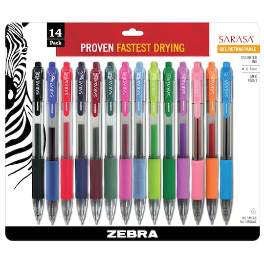 Sarasa® Retractable Gel Pens, Pack of 14